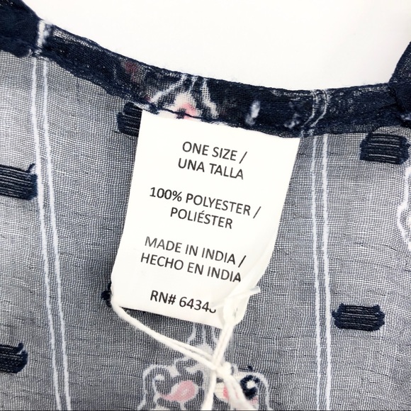 Basha Accessories Navy Boho Swim Coverup Kimono - Picture 4 of 8